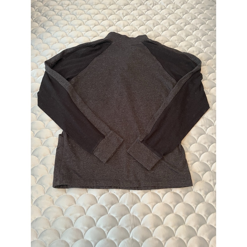 Monrow Mesh Mix Black Track Snap Button Pullover Long Sleeve Top M - Picture 10 of 10